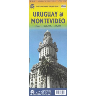 ITMB Publishing mapa Uruguay, Montevideo 1:800 t. ITM – Sleviste.cz