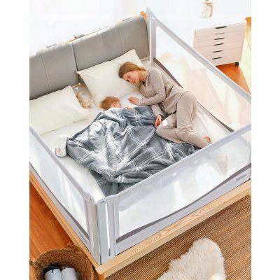 iMex zábrana na postel PREMIUM 200 cm světle šedá – Sleviste.cz