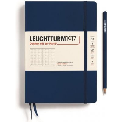 Leuchtturm1917 Medium A5 Tečkovaný zápisník Navy – Zboží Živě