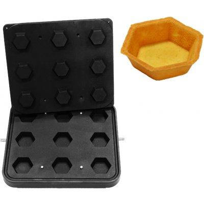 G.Gastro Formy pro stroj na tartaletky TMPIC - Tvar tartaletek: Šestiúhelník - 70x70 mm - Výška: 20 mm - pro 9 tartaletek - nepřilnavý povrch - D9783859 – Hledejceny.cz