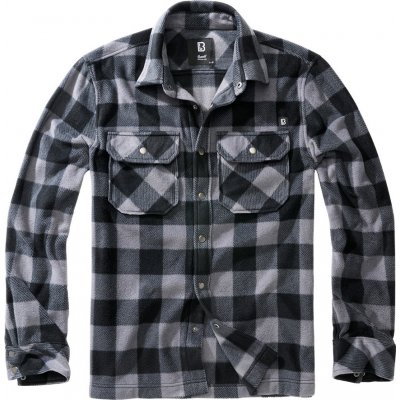 Brandit košile Jeff fleece shirt long sleeve černo-šedá – Zboží Mobilmania