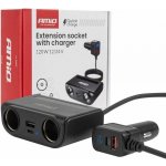 Amio 04837 Prodlužovací zásuvka s nabíječkou USB-C USB-A QC3.0 PD3.0 120W -
