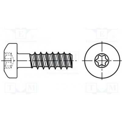 BOSSARD 3265744 Vrut; pro plasty; 2,5x12; Hlava: válcová; Torx® PLUS; 8IP; BN 20166 – Hledejceny.cz