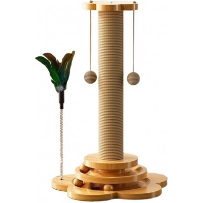 Textilomanie Dřevěné kočičí škrabadlo s kuličkami Luntris 43 cm – Hledejceny.cz