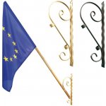 Fasádní držák na vlajku ozdobný - 1-ramenný zlatý – Hledejceny.cz