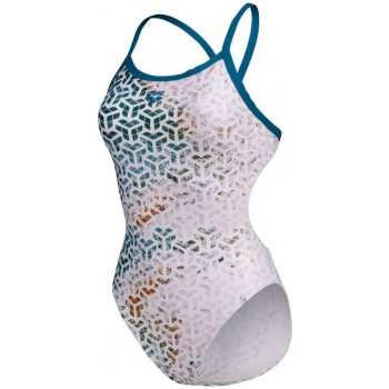 Arena Planet Water Swimsuit Challenge Back Blue Cosmo white