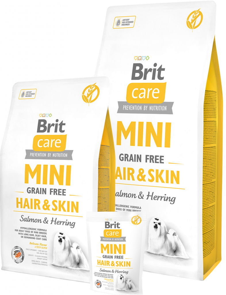 Brit Care Mini Grain-free Hair & Skin Salmon & Herring 2 x 7 kg