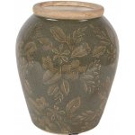 Zelená keramická váza s květy Timothée S - Ø 13*15 cm - Clayre & Eef – Hledejceny.cz