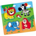 Viga dřevěné puzzle s úchyty pro nejmenší Zoo 40408 – Sleviste.cz