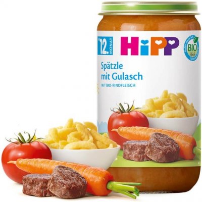 HiPP BIO Špecle a guláš a hovězí maso 250 g – Zboží Dáma