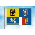 LIBEA, s.r.o. Vlajka Moravskoslezského kraje Rozměr: 40×60 cm, Uchycení: Karabiny na stožár – Hledejceny.cz
