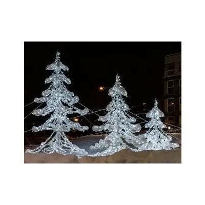 Eco Fix 2D LED světelný strom, 600 cm, ledově bílý s krystalky, hliník – Hledejceny.cz