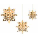 Dekorace závěsná zlaté hvězdy mix velikostí – Zboží Mobilmania