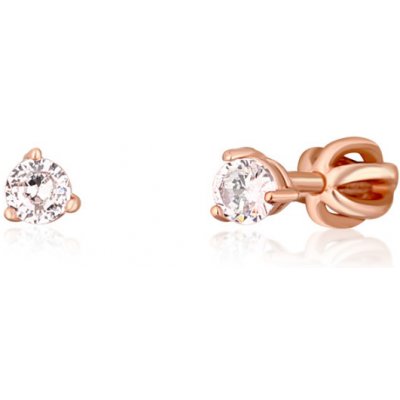 JVD SVLE1501XH2RO - Rose godl stříbrné náušnice pecky na šroubek 4 1.01 g – Zboží Mobilmania