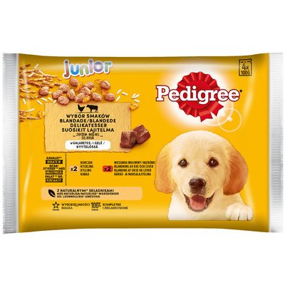 Pedigree Junior Hovězí a kuřecí maso s rýží kapsičky pro štěňata 52 x 100 g – Hledejceny.cz