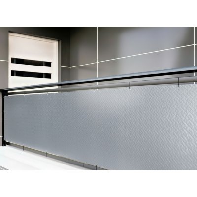 MyBestHome Balkonová zástěna PREMIUM 90x300 cm, ratanový vzor šedá, 240g/m2 – Sleviste.cz