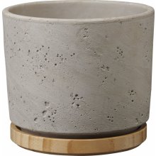 Soendgen Keramik Paros Delux obal na květináč ø 14 cm, výška 13 cm keramika dřevo šedá 62922