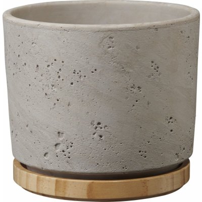 Soendgen Keramik Paros Delux obal na květináč ø 14 cm, výška 13 cm keramika dřevo šedá 62922 – Zboží Mobilmania