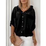 Fashionweek dámská halenka s kapucí ze lnu a bavlny UB-Demet černá – Hledejceny.cz