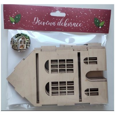 Albi Dřevěná 3D dekorace domečku 3 okýnka 11 cm x 20 cm x 11,5 cm – Hledejceny.cz