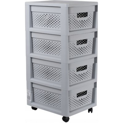 CURVER INFINITY Regál 4x11L šedá 04356-099 – Sleviste.cz