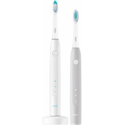 Oral-B Pulsonic SLIM Clean 2900 elektrický zubní kartáček, sonický, 62 000 pulzů, 2 režimy, 2 kusy, bílý a šedý 4210201305354