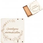 Krabička dárková dřevo Gratulujeme 10x10 cm – Hledejceny.cz