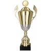 Pohár a trofej Kovový pohár s poklicí Zlato-stříbrný 36 cm 12 cm