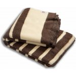 Balkanova Silná vlněná deka Rainbow XXXIX hnědá s bílými pruhy 220x160 – Sleviste.cz