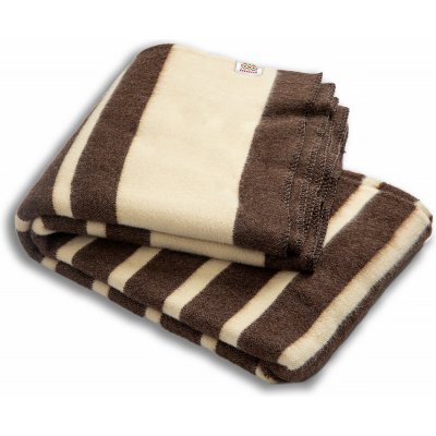 Balkanova Silná vlněná deka Rainbow XXXIX hnědá s bílými pruhy 220x160 – Sleviste.cz