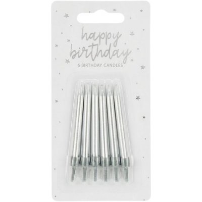 Partydeco Narozeninové svíčky stříbrné – Zboží Dáma