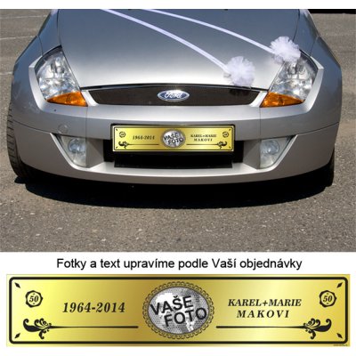 Svatební SPZ s textem na přání ZLATÁ SVATBA (1 ks) – Sleviste.cz