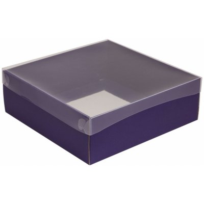 Dárková krabice s průhledným víkem 300x300x100/35 mm, fialová – Zboží Mobilmania