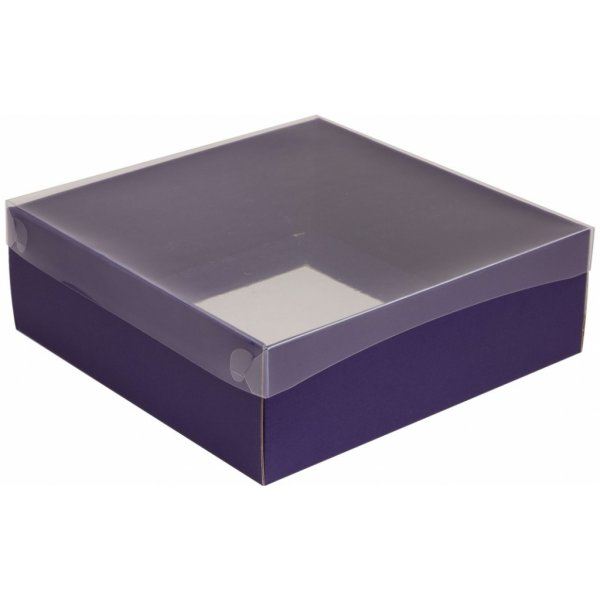 Dárková krabice s průhledným víkem 300x300x100/35 mm, fialová od 94 Kč -  Heureka.cz