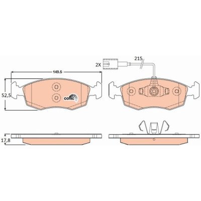 Sada brzdových destiček, kotoučová brzda TRW GDB1900 – Sleviste.cz