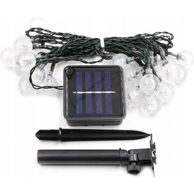 ACA Lighting 30 CW solární LED, plastové kuličky, řetěz, na baterie, FLASH, – Hledejceny.cz