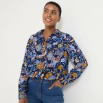 Košile na knoflíčky s potiskem květin modrá/kari – Zboží Mobilmania