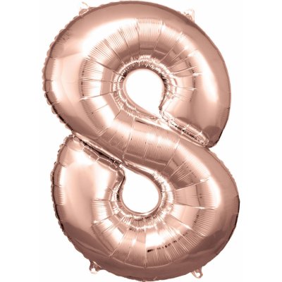 Amscan Fóliový balónek narozeninové číslo 8 růžovo zlatý 66 cm
