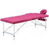 Masážní stůl a židle Vidaxl Skládací masážní stůl 3 zóny hliník růžový