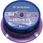 Verbatim DVD+R DL 8,5GB 8x, AZO, spindle, 25ks (43757) – Sleviste.cz