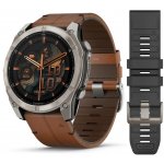 Garmin Fenix 8 AMOLED 51mm Sapphire Titanium Black/Chestnut Leather Strap 010-02905-40 – Zboží Živě