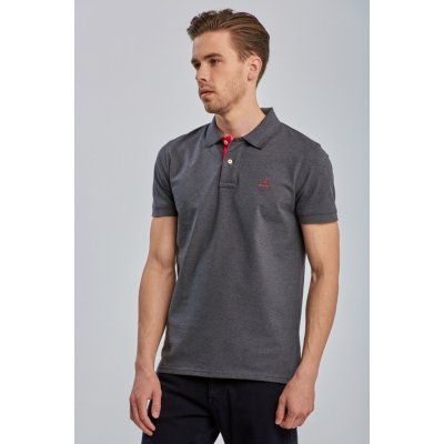 Gant CONTRAST COLLAR PIQUE SS RUGGER šedá – Hledejceny.cz