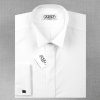 Pánská Košile AMJ Luxusní košile s dlouhým rukávem zdobený límec JDA018SAT bílá
