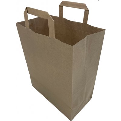 Papírové tašky 22x10x28 cm hnědé ploché ucho [250 ks] 47120 – Hledejceny.cz