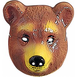 Dětský karnevalový kostým plastová maska Medvěd