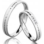EGREMNI snubní prsteny bílé zlato C 3 N 21 M – Zboží Mobilmania