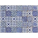 Crearreda samolepicí dekorace hliníková do kuchyně za sporák Bellacasa Modré obklady 67215 / Hliníková dekorace Blue Azulejos (47 x 65 cm) – Zboží Dáma