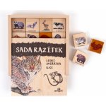 Lesní svět Dřevěná razítka 16 ks Lesní zvířátka – Zboží Dáma