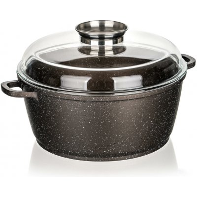 BANQUET hrnec 28x12,5cm nepřiln.povrch PREMIUM Dark Brown se skl.poklicí,aroma knob – Sleviste.cz