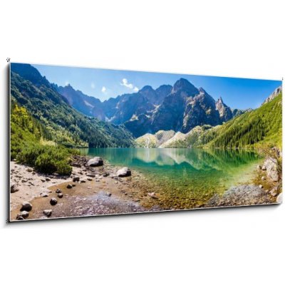 Skleněný obraz 1D panorama - 120 x 50 cm - Panorama Morskiego Oka morskie oko lough tatra – Zboží Mobilmania